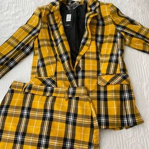 Fashion Nova Plaid skirt and blazer set